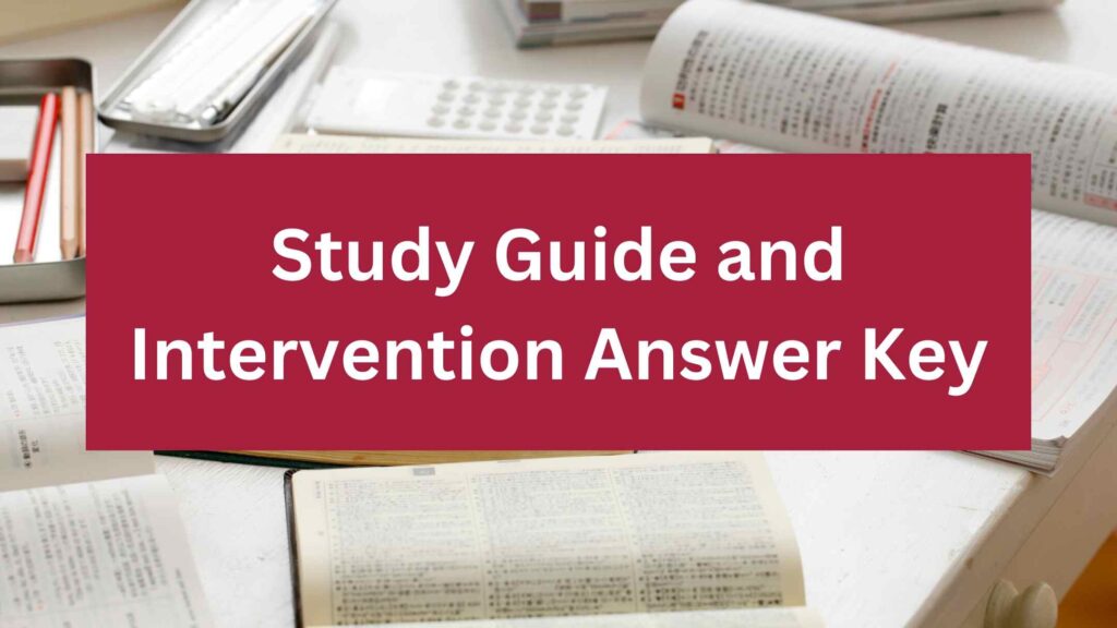 Study Guide and Intervention Answer Key