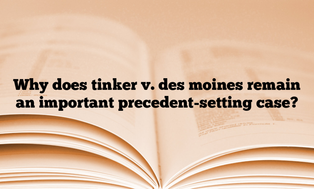 Why does tinker v. des moines remain an important precedent-setting case?